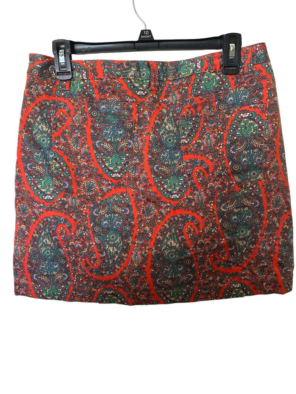 Liz Claiborne Paisley Print Mini Skort with Gold Tone Hardware